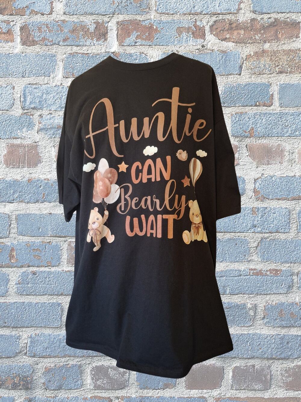 Auntie Can Bearly Wait Tee – Cute Bear Graphic – Plus Size 2XL